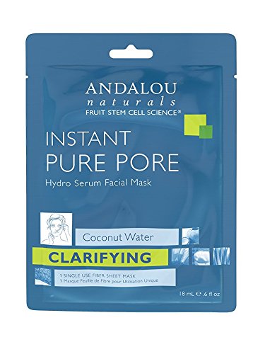 Picture of Andalou Naturals 230608 Beauty 2 Go Pure Pore, Coconut Water Instant Hydro Serum Facial Sheet Masks
