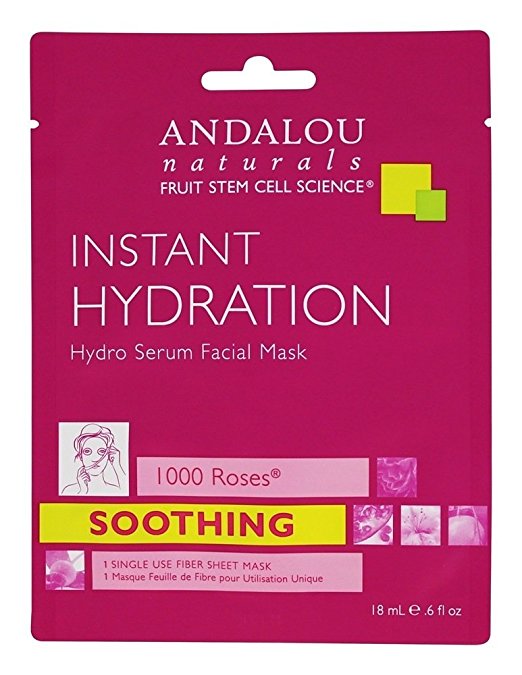 Picture of Andalou Naturals 230609 Beauty 2 Go Hydration, 1000 Roses Instant Hydro Serum Facial Sheet Masks