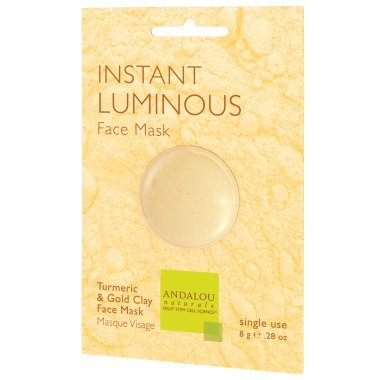 Picture of Andalou Naturals 230578 Beauty 2 Go Luminous, Turmeric & Gold Clay Instant Facial Mask Pods, 0.28 oz