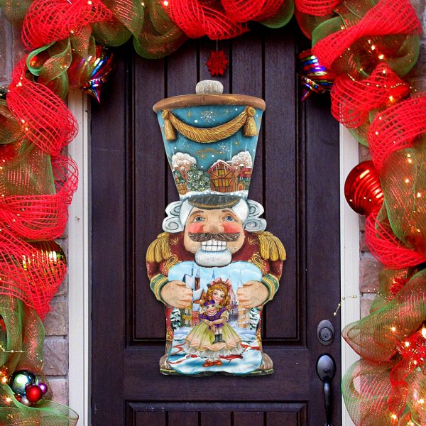 Old World Nutcracker Wooden Decorative Door Hanger, Multicolor