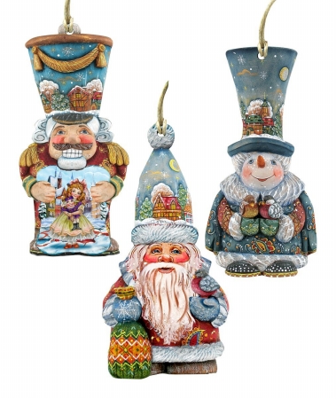 G DeBrekht  Classic Christmas Ornaments Multicolor - Set of 3