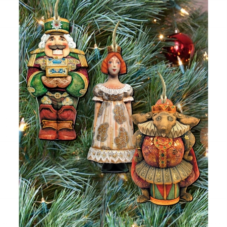 G DeBrekht 8100010S3 Nutcracker Story Ornaments, Multicolor - Set of 3 -  G. DeBrekht Artistic Studio