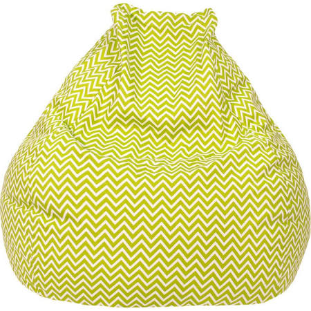 Picture of Gold Medal Bean Bags Teardrop Cosmo Zig Zag Print Bean Bag  Large  Chartreuse