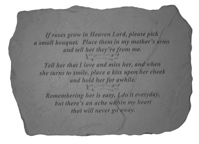 If Roses Grow in Heaven Memorial Stone