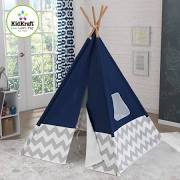 Picture of KidKraft 228 5.5 x 5.5 x 37 in. Play TeePee - Navy &amp; Gray Chevron