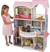 Picture of KidKraft 65839 9.75 x 16.5 x 34 in. Magnolia Mansion Dollhouse with Furniture