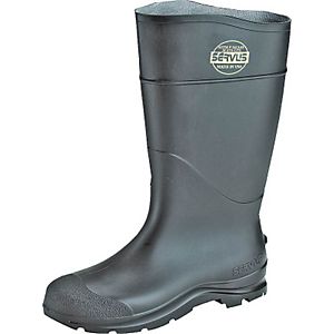 18822-8 16 in. PVC Plain Toe Boot 8, Black