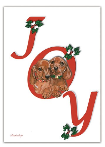 Dachshunds Joy Christmas Boxed Cards - Pack of 10