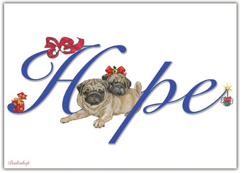 Pug Hope Christmas Boxed Cards - Pack of 10