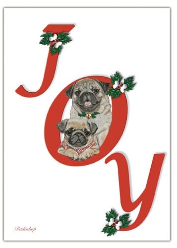 Pug Joy Christmas Boxed Cards - Pack of 10