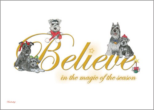 Schnauzer Believe Christmas Boxed Cards - Pack of 10