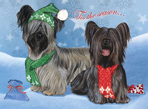 Skye Terrier Christmas Boxed Cards - Pack of 10