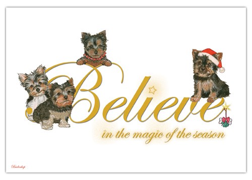 Yorkshire Terriers Christmas Boxed Cards - Pack of 10