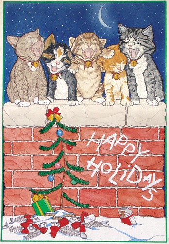 Meow Mates Cat Christmas Boxed Cards - Pack of 10