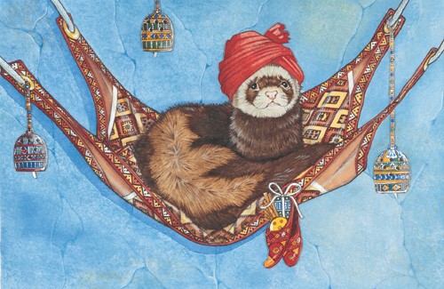 C974 Holiday Ferret Christmas Boxed Cards - Pack of 10