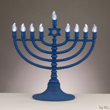 Picture of Rite Lite JRN-400 Battery Operated Low Voltage LED Menorah- Clear Bulbs - Open Box - Blue -pack of 3