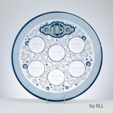 12 ft. Glass Elegant Seder Plate- Round -pack of 3