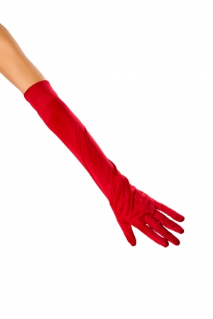 10104-Red-O-S Stretch Satin Gloves Adult Costume, Red - One Size -  Roma Costume, 10104-Red-O/S