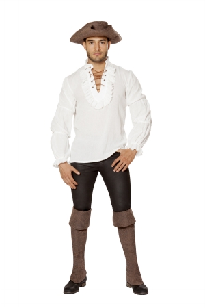 4651-Ivory-S Pirate Shirt for Men, Ivory - Small