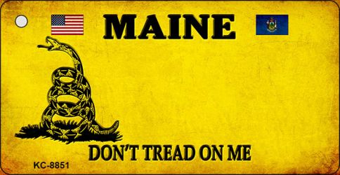 KC-8851 1.5 x 3 in. Maine Dont Tread on Me Novelty Metal Key Chain