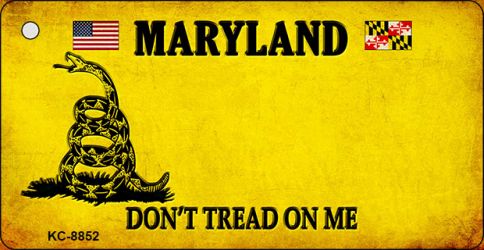 KC-8852 1.5 x 3 in. Maryland Dont Tread on Me Novelty Metal Key Chain