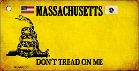 KC-8853 1.5 x 3 in. Massachusetts Dont Tread on Me Novelty Metal Key Chain