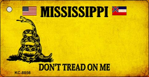KC-8856 1.5 x 3 in. Mississippi Dont Tread on Me Novelty Metal Key Chain