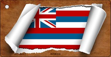 KC-9017 1.5 x 3 in. Hawaii Flag Scroll Novelty Key Chain