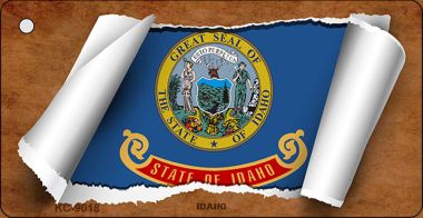 KC-9018 1.5 x 3 in. Idaho Flag Scroll Novelty Key Chain