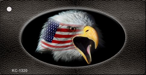 KC-1320 1.5 x 3 in. Eagle Head Black Novelty Key Chain