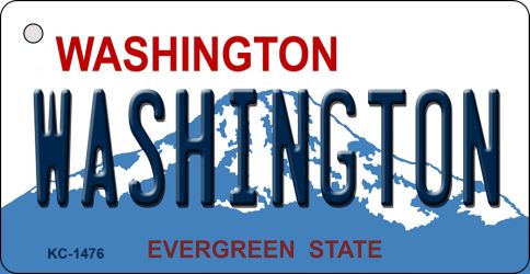 KC-1476 1.5 x 3 in. Washington State Background Novelty Metal Key Chain