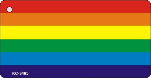 KC-3465 1.5 x 3 in. Rainbow Flag Design Novelty Key Chain