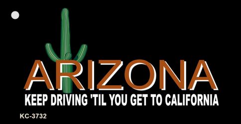 KC-3732 1.5 x 3 in. Arizona Keep Driving Novelty Key Chain