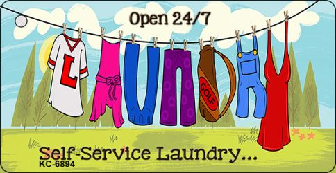 KC-6894 1.5 x 3 in. Laundry Self Service Novelty Metal Key Chain