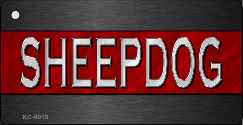 KC-8018 1.5 x 3 in. Sheepdog Thin Red Line Novelty Key Chain