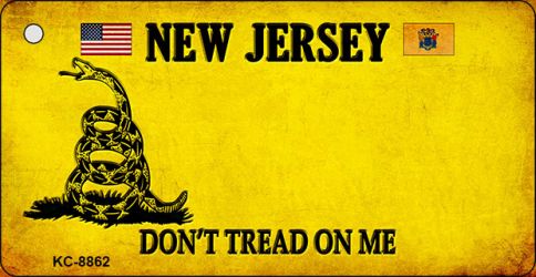KC-8862 1.5 x 3 in. New Jersey Dont Tread on Me Novelty Metal Key Chain