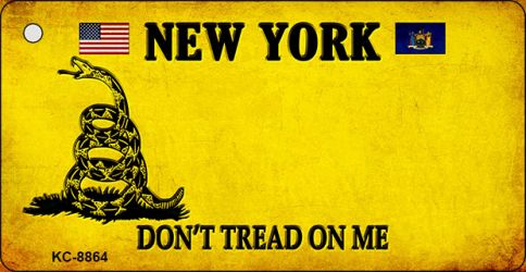 KC-8864 1.5 x 3 in. New York Dont Tread on Me Novelty Metal Key Chain