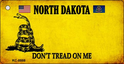 KC-8866 1.5 x 3 in. North Dakota Dont Tread on Me Novelty Metal Key Chain