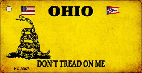 KC-8867 1.5 x 3 in. Ohio Dont Tread on Me Novelty Metal Key Chain