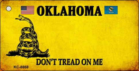 KC-8868 1.5 x 3 in. Oklahoma Dont Tread on Me Novelty Metal Key Chain