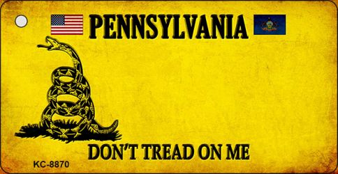 KC-8870 1.5 x 3 in. Pennsylvania Dont Tread on Me Novelty Metal Key Chain