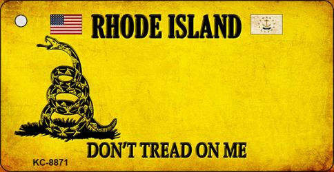 KC-8871 1.5 x 3 in. Rhode Island Dont Tread on Me Novelty Metal Key Chain