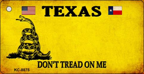 KC-8875 1.5 x 3 in. Texas Dont Tread on Me Novelty Metal Key Chain