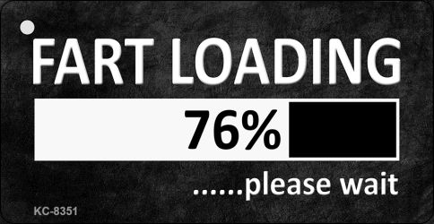 KC-8351 1.5 x 3 in. Fart Loading Novelty Metal Key Chain