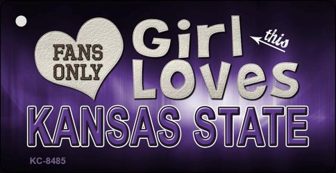 KC-8485 1.5 x 3 in. This Girl Loves Kansas State Novelty Metal Key Chain -  Smart Blonde