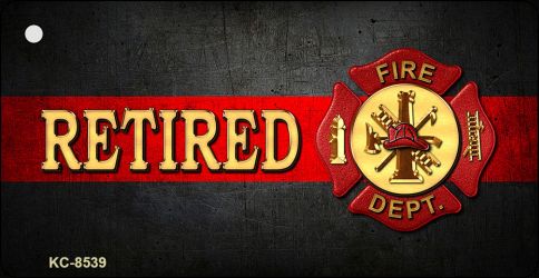 KC-8539 1.5 x 3 in. Retired Fire Thin Red Line Novelty Metal Key Chain