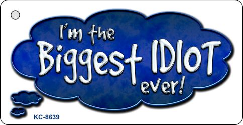 KC-8639 1.5 x 3 in. Biggest Idiot Novelty Metal Key Chain