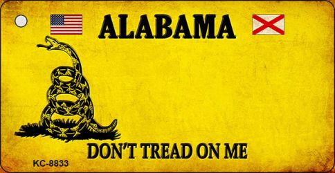 KC-8833 1.5 x 3 in. Alabama Dont Tread on Me Novelty Metal Key Chain