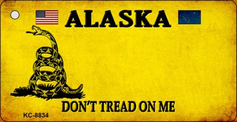 KC-8834 1.5 x 3 in. Alaska Dont Tread on Me Novelty Metal Key Chain
