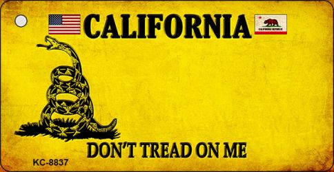 KC-8837 1.5 x 3 in. California Dont Tread on Me Novelty Metal Key Chain